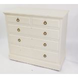 Withdrawn Pre-Sale by Executors. A white painted chest, of two over three drawers, with loop handles