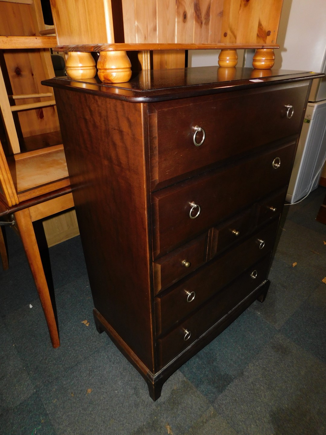 A Stag Minstrel chest of two over three over two drawers, 112cm high, 82cm wide, 47cm deep.