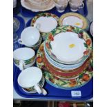 A Doulton Everyday part tea and dinner service decorated in the Augustine pattern. (1 tray)