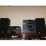 A Sony Hi-Fidelity stereo system, LBT-G307, including cassette deck, CD, DVD and VHS tape players,