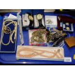 Silver and costume jewellery, including a silver filigree butterfly brooch, Sekonda and other