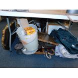 Withdrawn Pre-Sale by Executors. A beer kit, cast iron kitchen scales, vintage carpet cleaner,