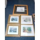 Withdrawn Pre-Sale by Executors. Four Victorian and later landscapes, together with a print