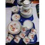 A Royal Doulton Lambeth ware part dinner and coffee service, decorated in the Field Flower