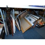 Assorted pictures, prints and frames, including Views of Lincoln, etc. (1 box plus)