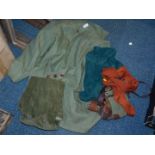 A Hyde Park lady's suede trimmed tartan jacket, size 14., a tweed hat, further lady's apparel, and a