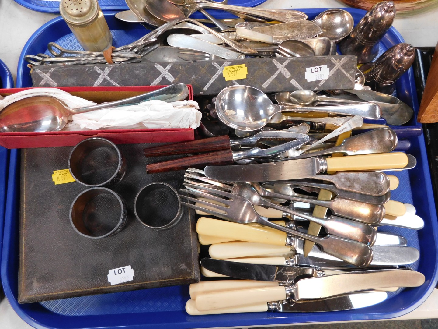 Withdrawn Pre-Sale by Executors. Plated wares including flat ware, condiments, cased coffee spoons - Image 2 of 2