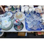 A Depression glass fruit set, collectors plates, onyx coasters, further ceramics, glassware, etc. (2