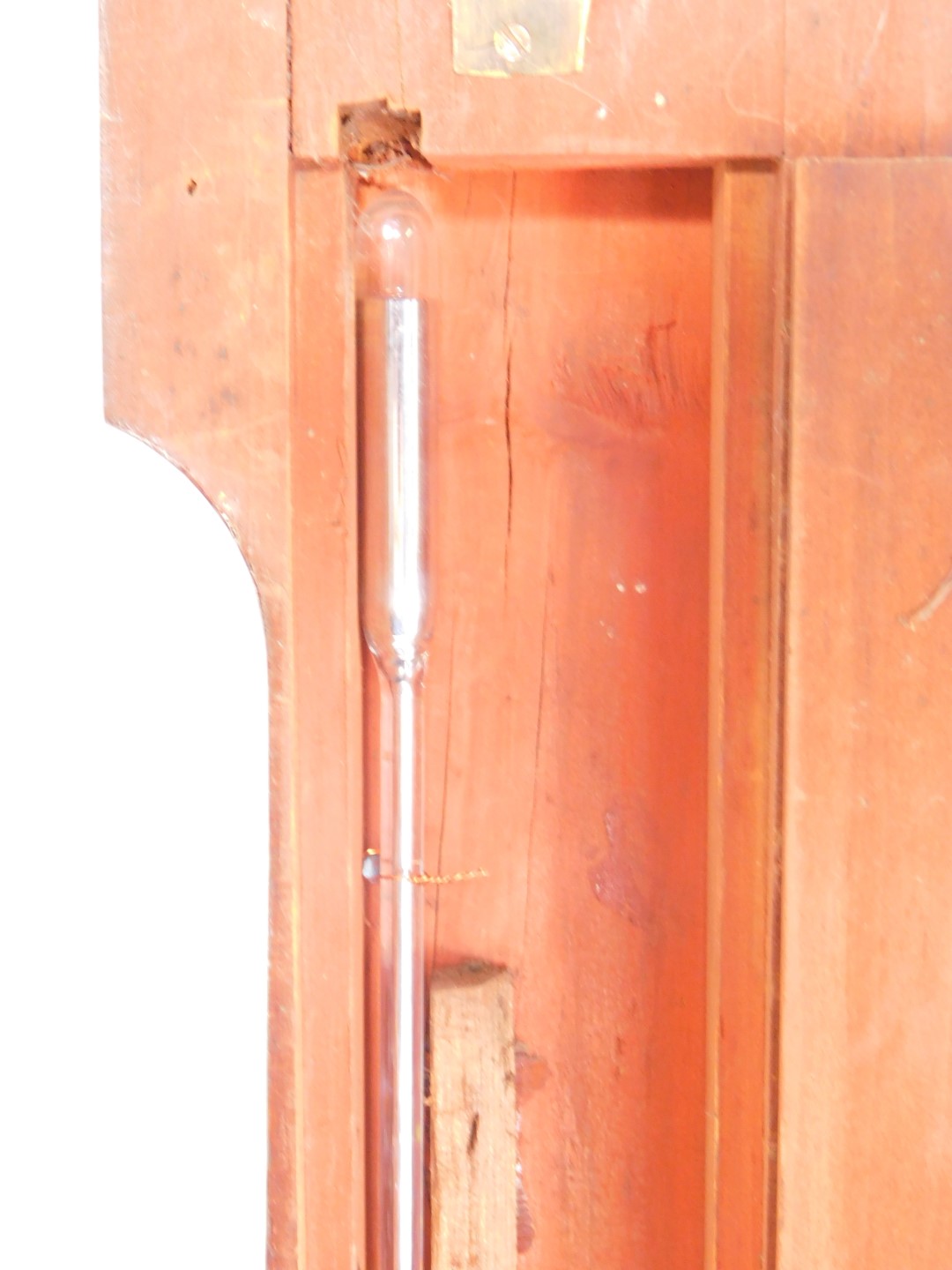 A 19thC mahogany wheel barometer by Bregazzi of Nottingham, with thermometer, 100cm high. - Bild 6 aus 7