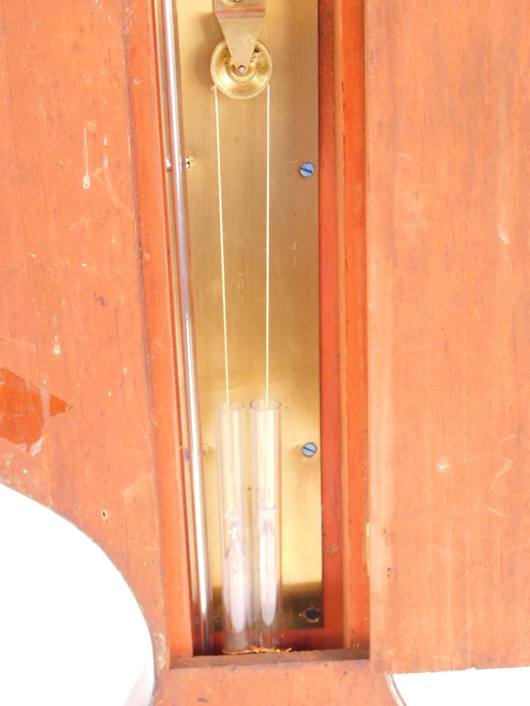 A 19thC mahogany wheel barometer by Bregazzi of Nottingham, with thermometer, 100cm high. - Bild 7 aus 7