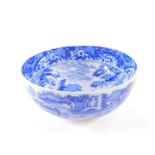 A Copeland Spode's Italian blue and white pottery fruit bowl, blue oval printed mark, 25.5cm