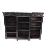 Withdrawn pre-sale by executors- A Victorian oak breakfront bookcase,