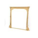 Withdrawn pre-sale by executors- A 19thC gilt wood overmantel mirror