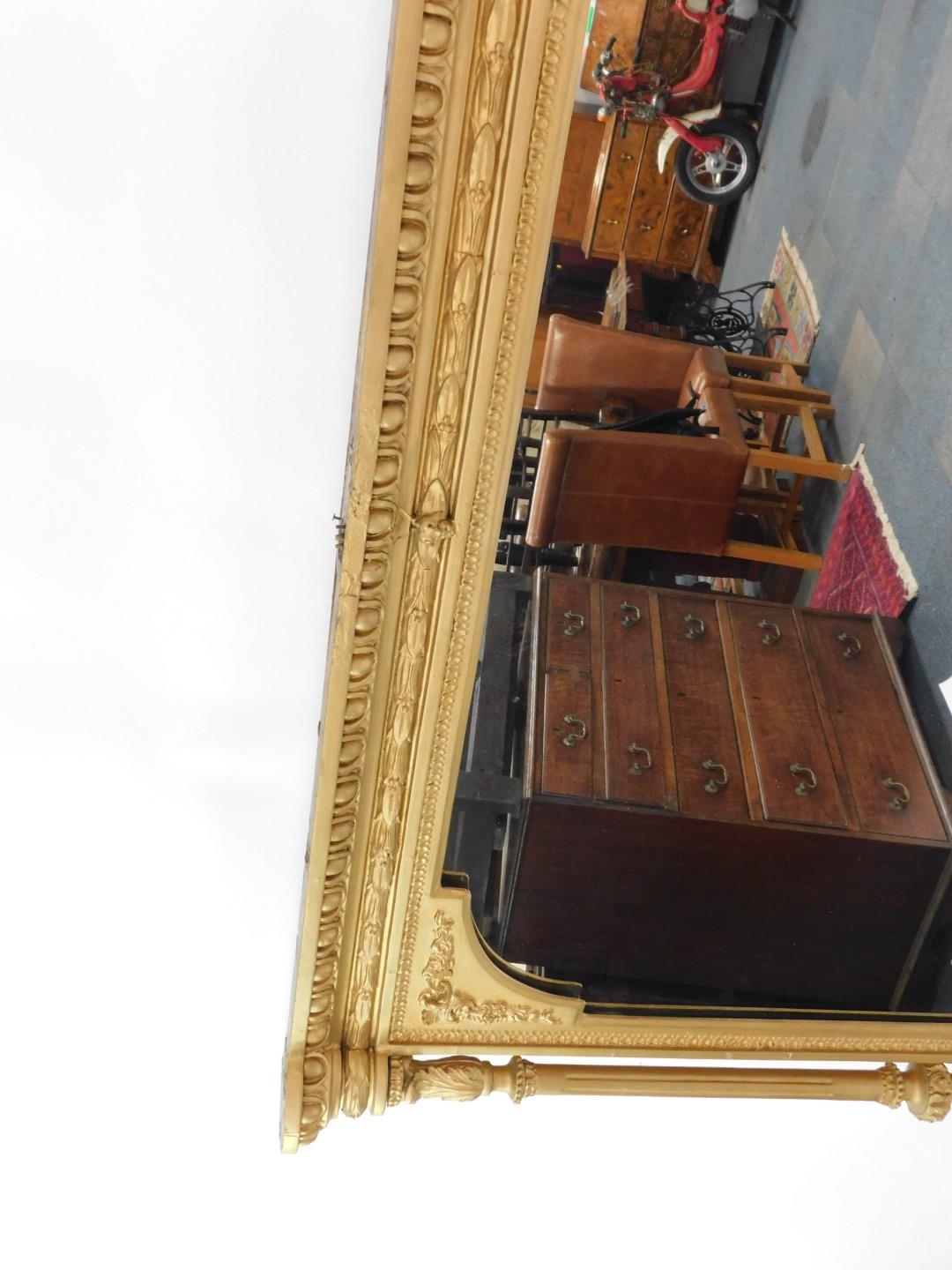 Withdrawn pre-sale by executors- A 19thC gilt wood overmantel mirror - Bild 4 aus 4