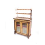 Withdrawn pre-sale by executors- A Victorian walnut chiffonier display cabinet,