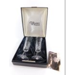 Withdrawn pre-sale by executors- A pair of Waterford Crystal champage flutes,