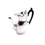 A late Victorian silver plated fluted coffee pot, by M Beaver Ltd of Manchester, No 8846, 14cm