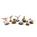 A Royal Mint Classics Bird Figurine Collection, with booklets, together with a Border Fine Arts