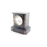 Withdrawn pre-sale by executors- A Victorian slate and marble mantel clock,