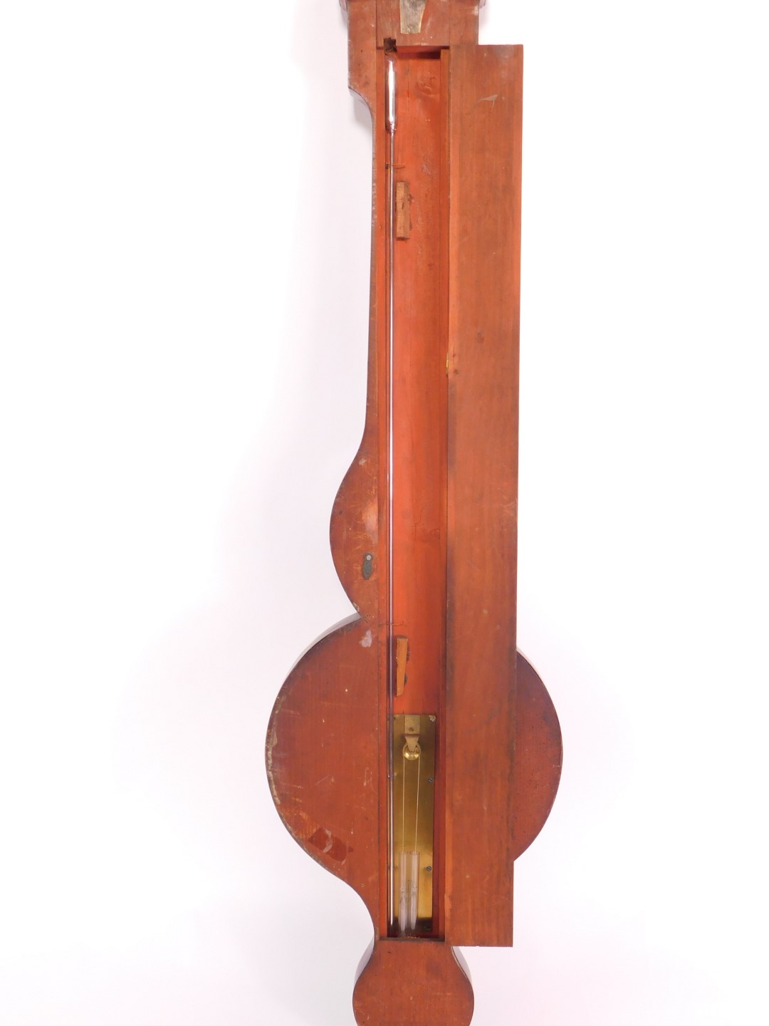 A 19thC mahogany wheel barometer by Bregazzi of Nottingham, with thermometer, 100cm high. - Bild 5 aus 7