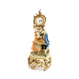 Withdrawn pre-sale by executors- A French 20thC figural mantel clock,