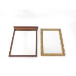 An Edwardian mahogany dressing table mirror, converted to a wall mirror, inset bevelled glass,