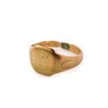 A 9ct signet ring, cut, approx size S, 3.3g.