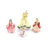 Four Royal Doulton figures, comprising Paula HN2905., Valerie HN2107., Bo-Peep HN1811., and Mary Had