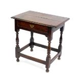 Withdrawn pre-sale by executors- An 18thC oak side table,