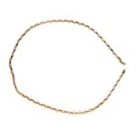 A 9ct gold cable link neck chain, clasp lacking, 3.1g.