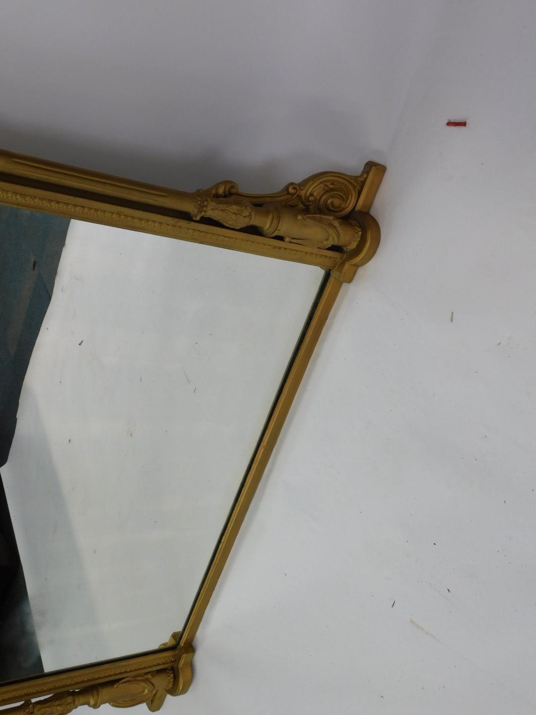 Withdrawn pre-sale by executors- A 19thC gilt wood overmantel mirror - Bild 3 aus 4