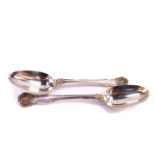A pair of Victorian silver tablespoons, decorated in the King's Husk pattern, Chawner & Company,