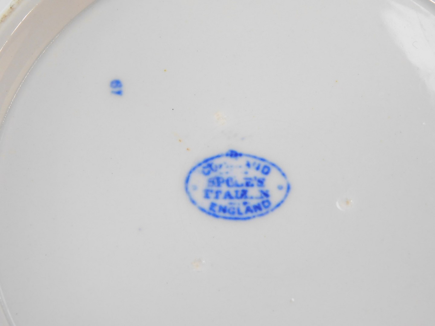 A Copeland Spode's Italian blue and white pottery fruit bowl, blue oval printed mark, 25.5cm - Bild 3 aus 3
