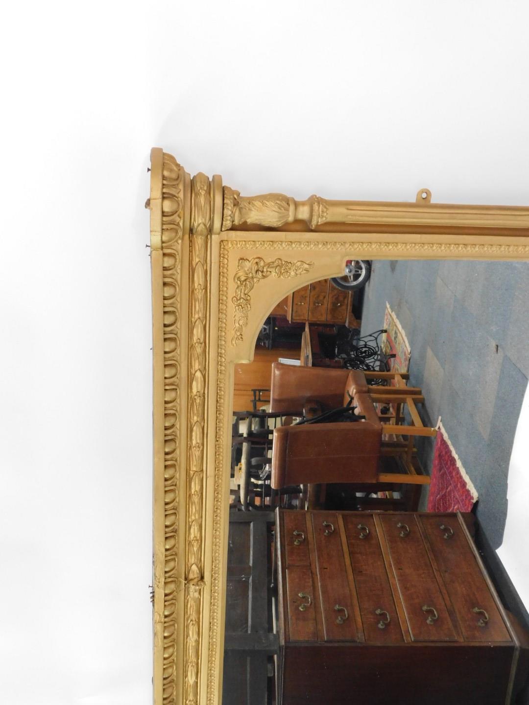 Withdrawn pre-sale by executors- A 19thC gilt wood overmantel mirror - Bild 2 aus 4