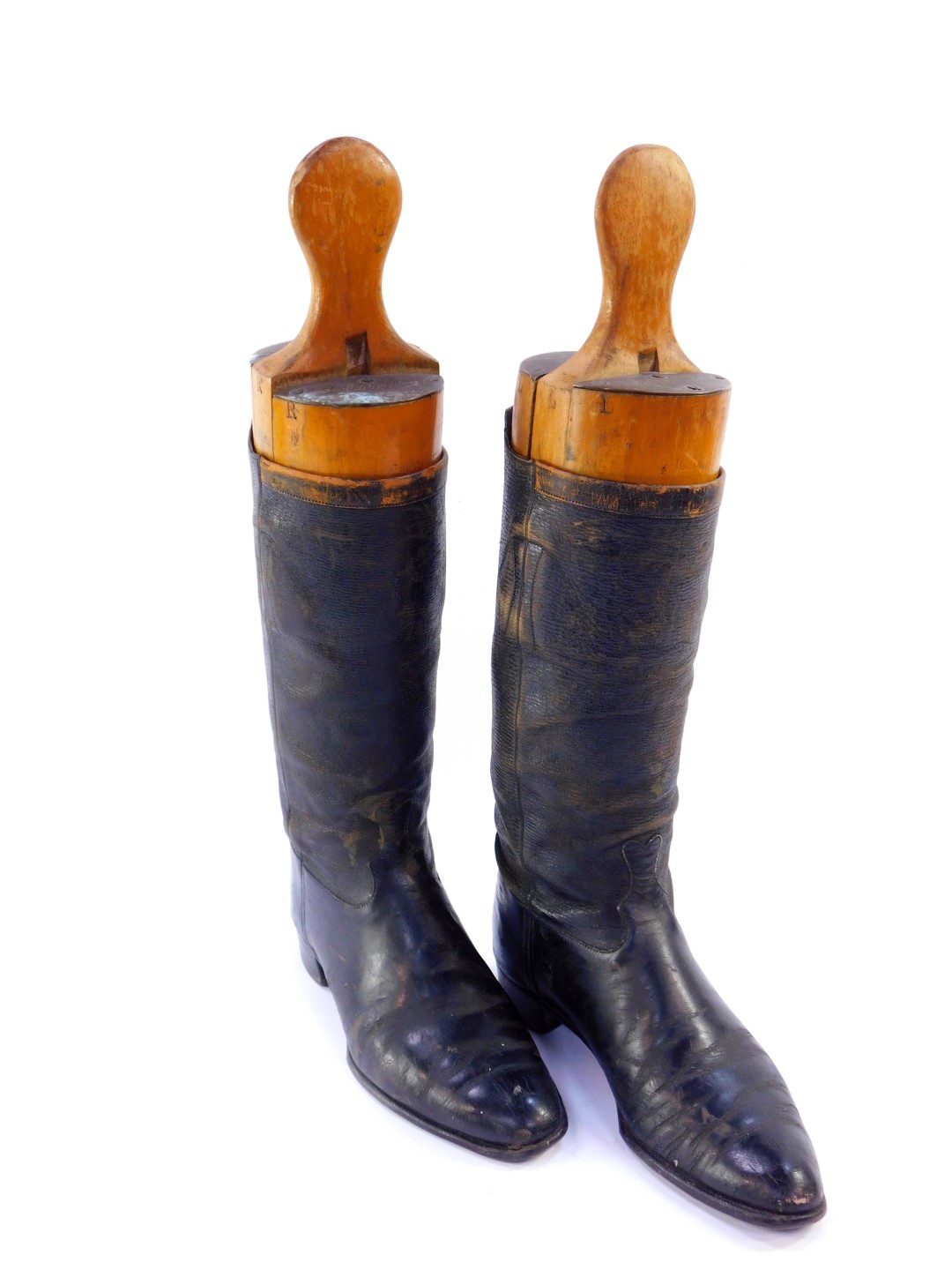 A pair of WWI military boots by Flights Ltd, for New Burlington Street, London W1, with stays