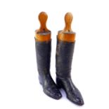 A pair of WWI military boots by Flights Ltd, for New Burlington Street, London W1, with stays