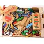 Ertl and other die cast N gauge locomotives and rolling stock, wooden rolling stock and track, die