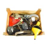 Mixed car parts, together with a yellow oil can. (a quantity)