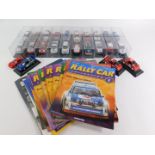 Die cast models of DeAgostini Rally cars, most boxed., together with Rally Car Collection Magazines.