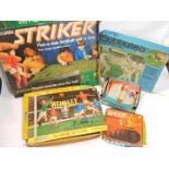 A Subbuteo Cricket Club Edition., Striker Football With A Kick., Aeriel Wembley Cup Tie Game., and a