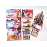 Hasbro Star Wars figures, comprising Finn., Rey's Speeder (Jakku)., Y-Wing Scout Bomber., Assault
