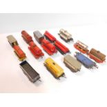 Hornby O Gauge wagons and trucks, to include Esso and Shell tankers together with Pullman coaches,