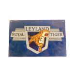 A Leyland Royal Tiger enamelled metal sign, 25cm high, 39cm wide.