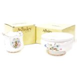 Various Aynsley Wild Tudor items, comprising a jardiniere 10cm high, and a fruit bowl. (2, boxed)