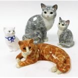 Various ornaments and trinkets, to include two Staffordshire Just Cats and Co grey cats, a Minton