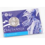 A Royal Mint Britannia 2015 UK fifty pound fine silver coin, in presentation pack.