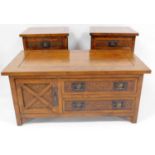 Various 20thC hardwood Chinese designed furniture, comprising a pair of pedestal four drawer