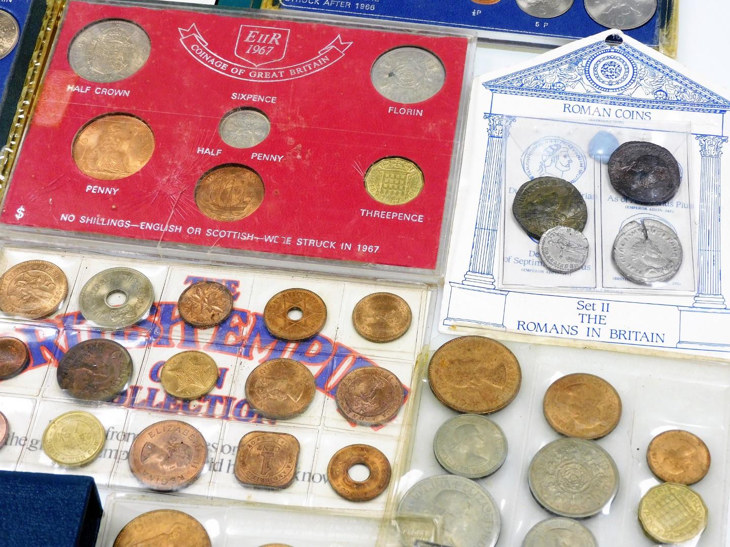 Various coins, coin sets, etc. Elizabeth II 1967 set, and other British decimal coinage set, various - Image 2 of 6