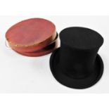 An Alfred Pellett Ltd gentleman's opera hat, with Alfred Pellett Ltd stamp for Cross Street and