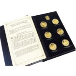 A Sir Winston Churchill Centenary Medals Trustee Edition silver gilt medallion set, comprising